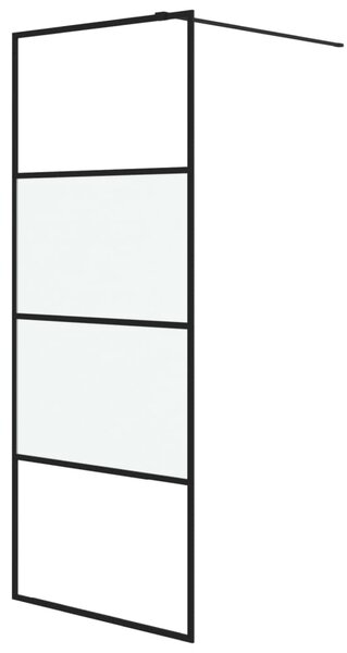 Walk-in Shower Wall Black 80x195 cm Half Frosted ESG Glass