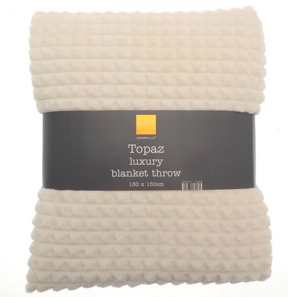 Topaz Fleece Blanket Ivory