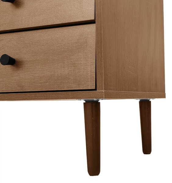 Country-Style Sideboard with Doors and Adjustable Shelves, Cabinet Ideal for Living Room and Hallway, 130L x 40W x 75.5H cm, Natural Aosom UK