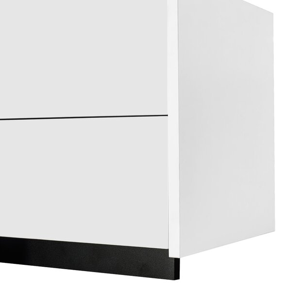 High-Gloss Black and White TV Cabinet with 3 Doors, Ample Storage, Modern TV Stand for Living Room, 170L x 29.5W x 40H cm, Black+White Aosom UK