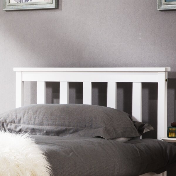 3ft Solid Pine Wooden Small Single Bed with Headboard and Footboard, Durable Construction Bed Frame for Adults and Kids, 190x90 cm, White Aosom.UK