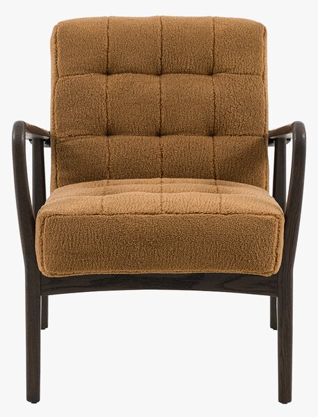Brad Faux Sheepskin Armchair in Ochre