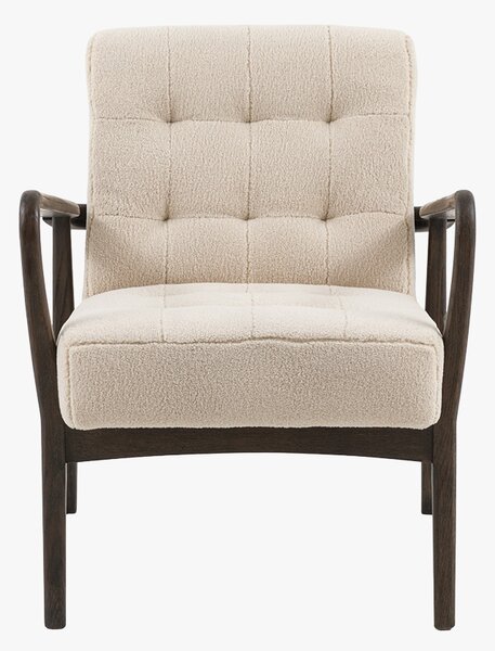 Brad Faux Sheepskin Armchair in Cream