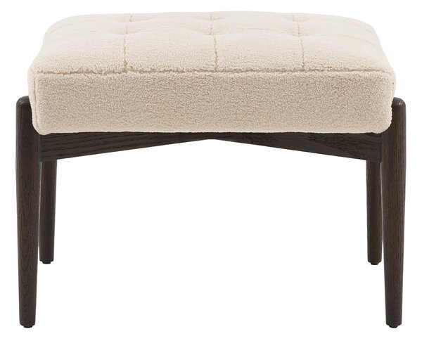 Brad Faux Sheepskin Footstool in Cream