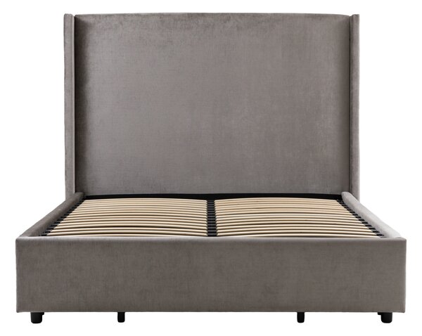Dreamer King Ottoman Bedstead in Silver Velour
