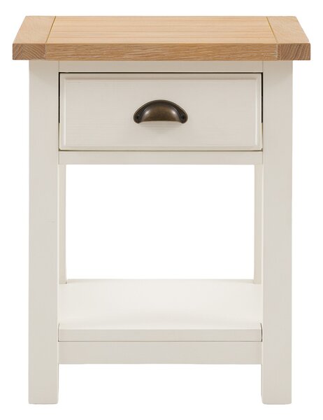 Harvest 1 Drawer Bedside Table in White