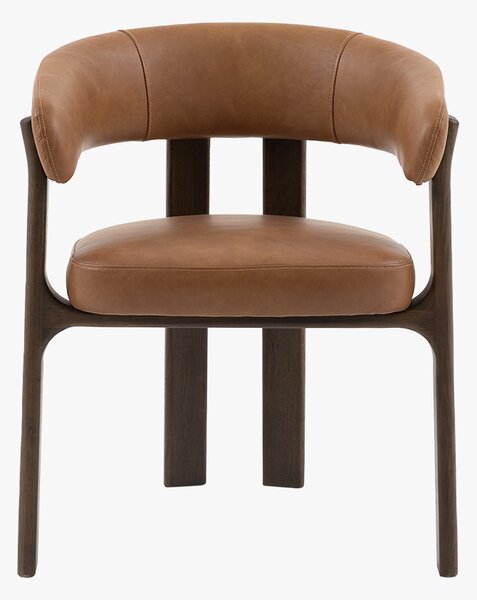 Amos Dining Chair in Brown Leather
