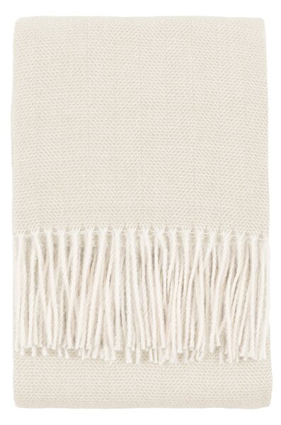Lottie Herringbone Throw in Ecru