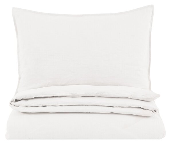 Remi Washed Cotton Quilt Cover Set in White, Single
