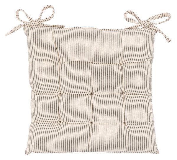 Mimi Woven Stripe Seatpad in Cream