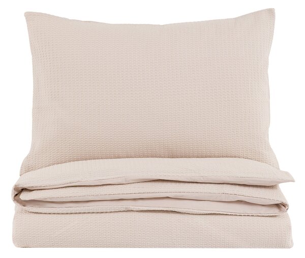 Nella Textured Jacquard Quilt Cover Set in Taupe, Single