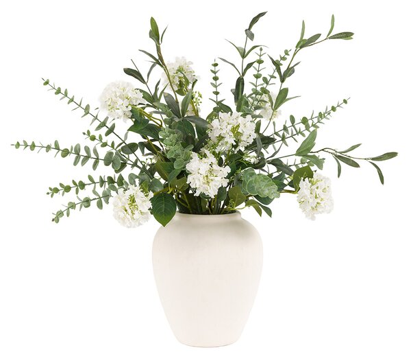 Faux Eucalyptus Floral Arrangement in Vase