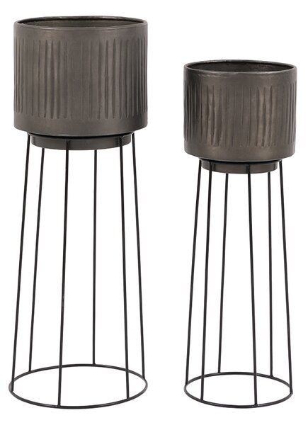 Luther Planters in Pewter, Set of 2