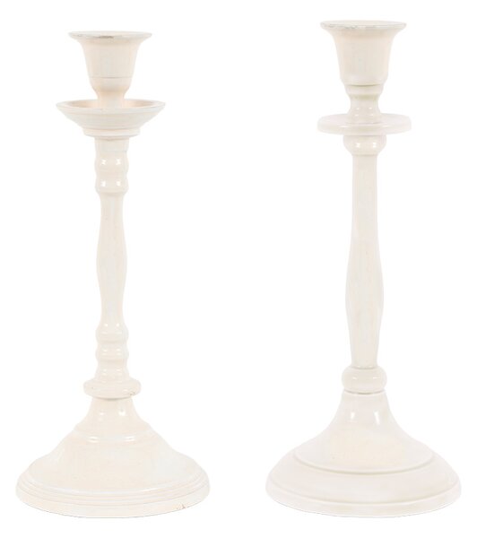 Lucen Candlesticks in Cream, Set of 2