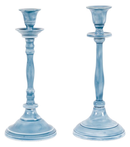 Lucen Candlesticks in Blue, Set of 2