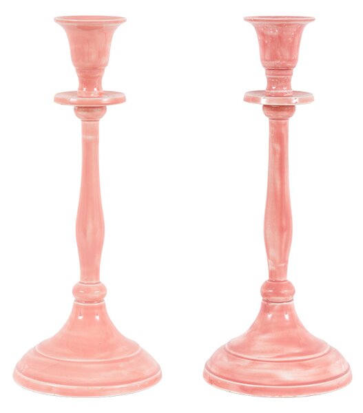 Lilia Pink Candlesticks, Set of 2