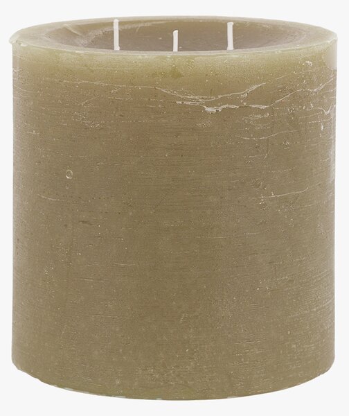 Country Pillar Candle in Rustic Olive, Large