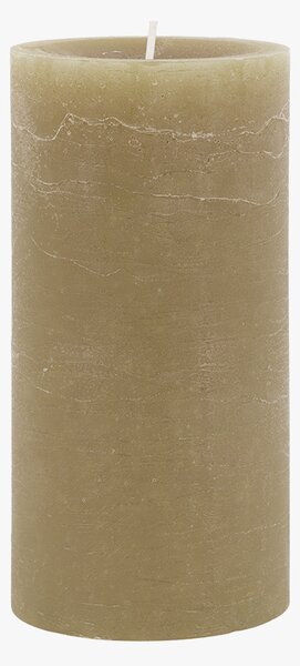 Country Pillar Candle in Rustic Olive, Medium, Pack of 2