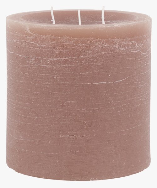 Country Pillar Candle in Rustic Taupe, Large