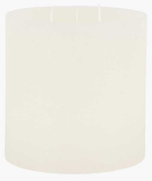 Country Pillar Candle in Rustic White, Large