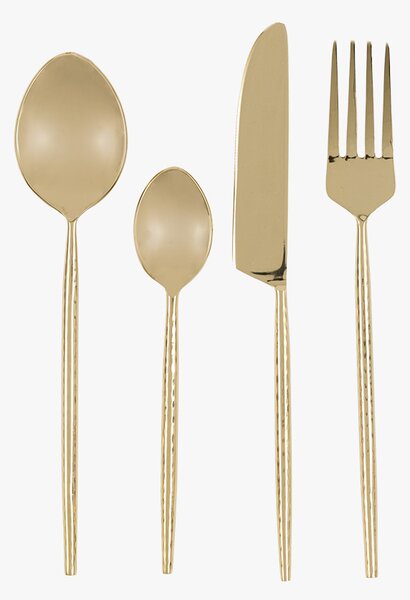 Amora Cutlery in Gold, Set of 16