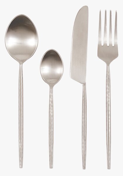 Amora Cutlery in Pewter, Set of 16