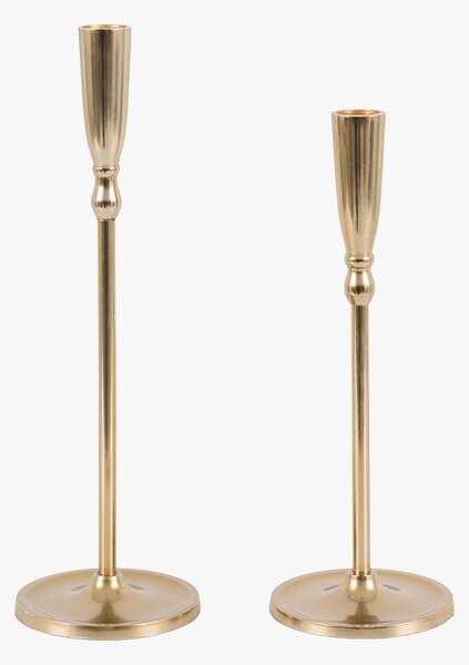 Monara Candle Stick in Brushed Gold, Set of 2