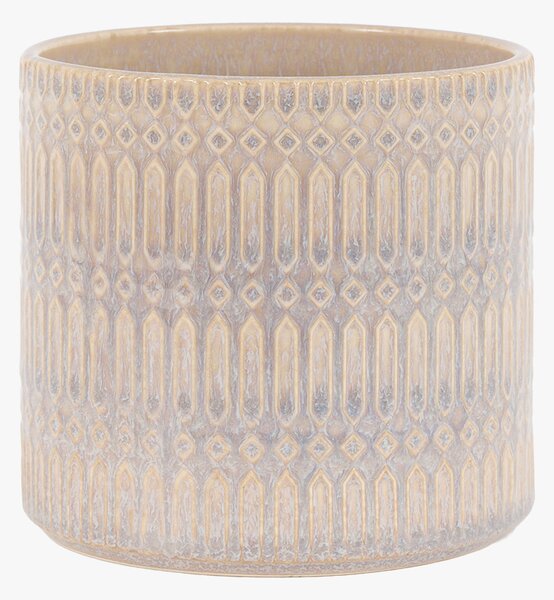 Kora Embossed Planter in Taupe
