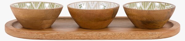 Savanna Wooden Nibble Bowls, Set of 3