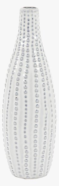Veyra Beaded Vase in White, Small
