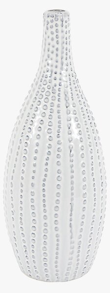 Veyra Beaded Vase in White, Large