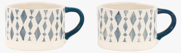 Asha Diamond Print Mugs, Set of 4