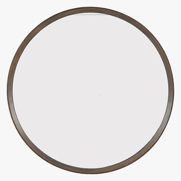 Bergen Round Mirror in Walnut, Large