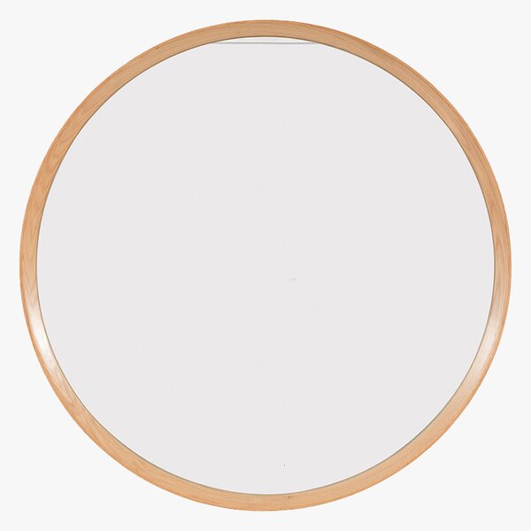 Laurel Round Mirror in Oak, Large