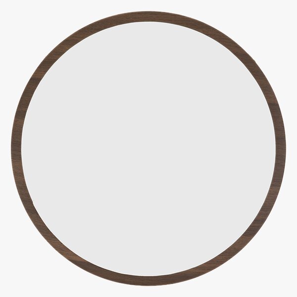 Bergen Round Mirror in Walnut, Medium