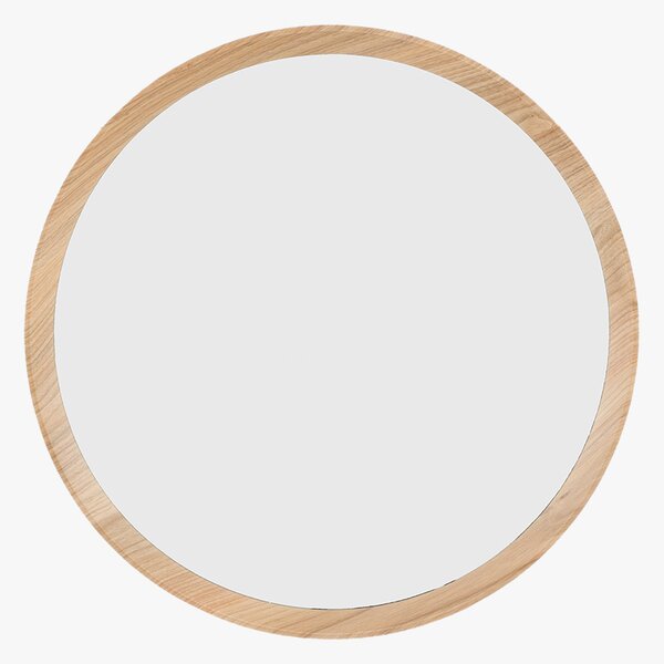 Laurel Round Mirror in Oak, Medium