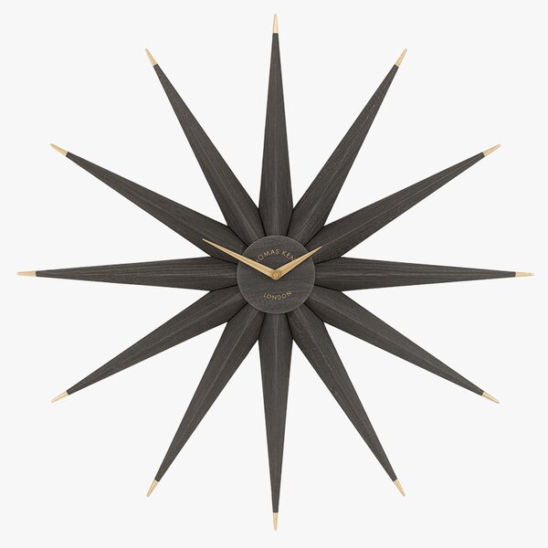 Stellar Star Clock in Warm Grey