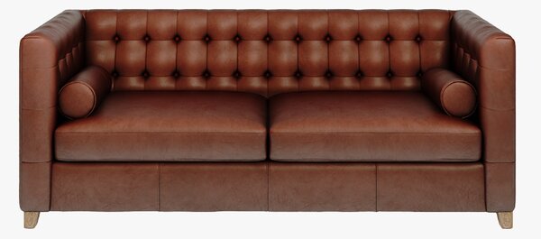 Lockwood 3 Seater Sofa in Vintage Brown Leather