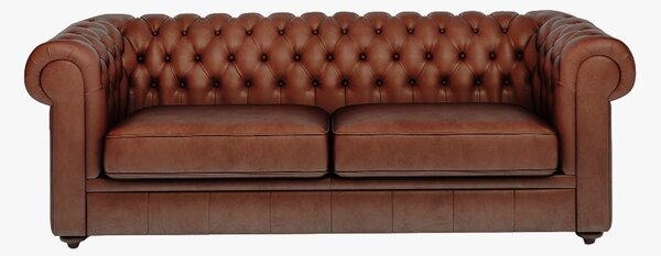 Belmont 3 Seater Sofa in Vintage Brown Leather