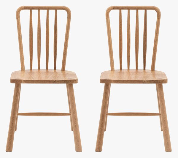 Rebecca Oak Dining Chair in Natural, Set of 2
