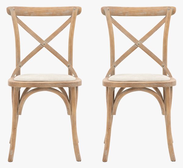 Theodore Oak Dining Chair in Natural, Set of two