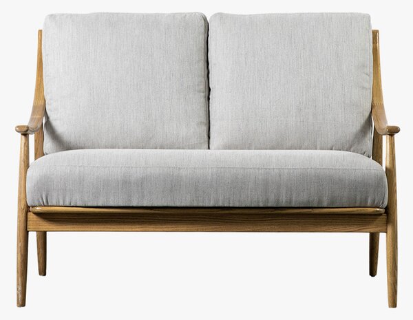 Aldona Dark Natural Linen 2 Seater Sofa