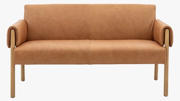 Recharger 2 Seater Brown Leather Sofa