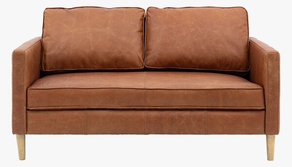Citadel 2 Seater Leather Sofa in Vintage Brown