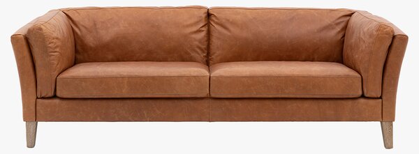 Cameron Three-Seater Leather Sofa in Brown