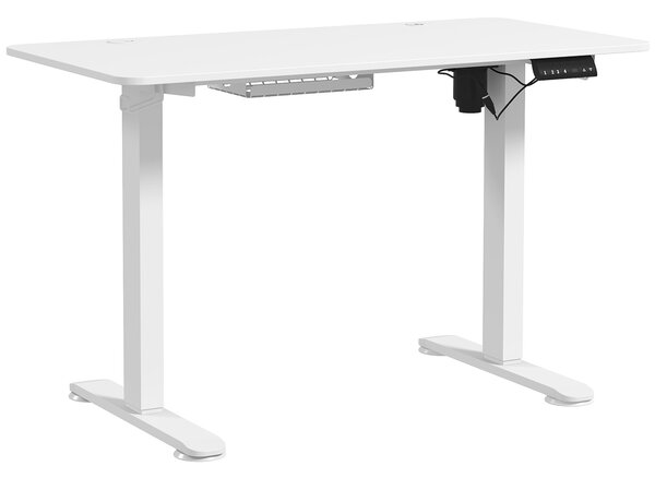 Vinsetto Electric Standing Desk, Height Adjustable Office Table w/ 3 Memory Settings, Collision Avoidance and Overheat Protection, White Aosom UK