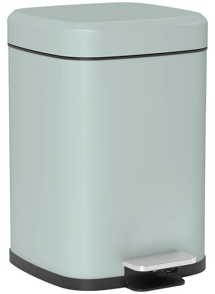 HOMCOM 12 Litre Pedal Bin, Fingerprint Proof Kitchen Bin, Metal Rubbish Bin w/ Soft-close Lid, Foot Pedal & Removable Inner Bucket Aosom UK