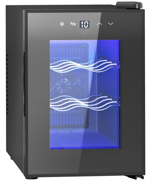 HOMCOM Six Bottle 8-18℃ Countertop Wine Fridge - Black