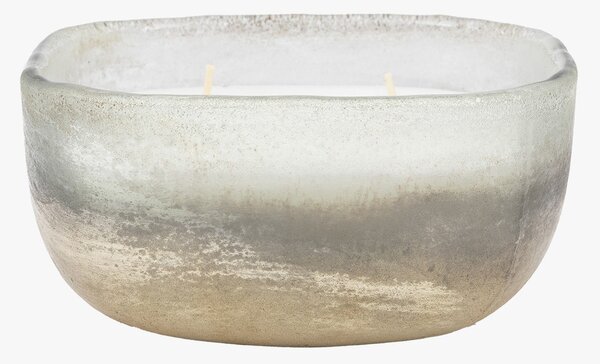 Glow 4 Wick Candle in White and Silver, Large