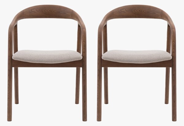 Menorca Walnut Upholstered Dining Chair, Set of 2